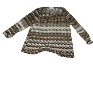 Brown and Cream Patterned Sweater | L